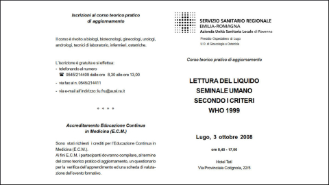 LETTURA DEL LIQUIDO SEMINALE UMANO SECONDO I CRITERI WHO 1999